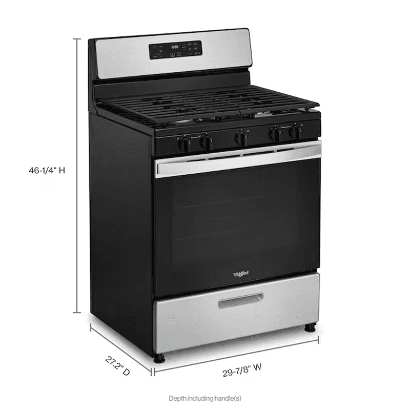 30-In 5 Burners 5.1-Cu Ft Freestanding Natural Gas Range ( Stainless Steel ) - Image 3