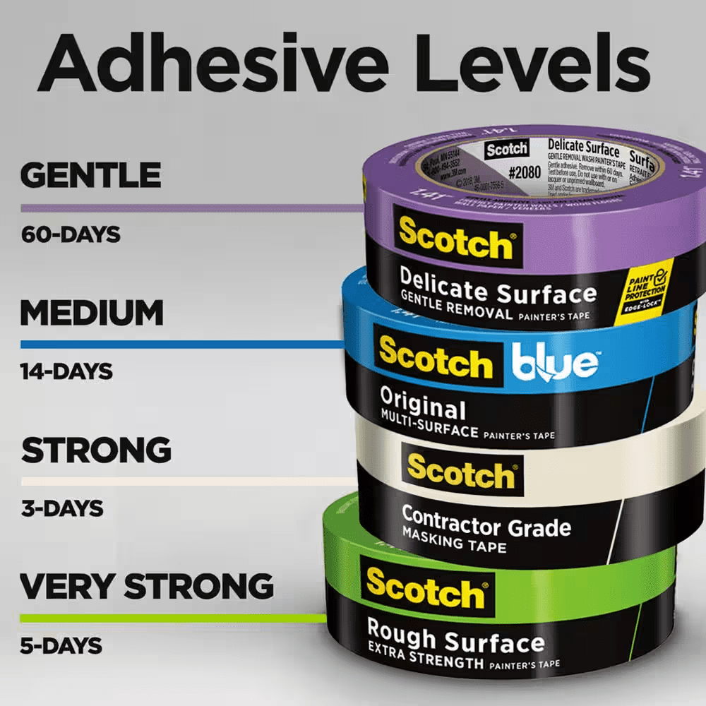 Scotch 1.88 In. X 60.1 Yds. Multi-Surface Contractor Grade Tan Masking Tape (6 Rolls) - Image 7