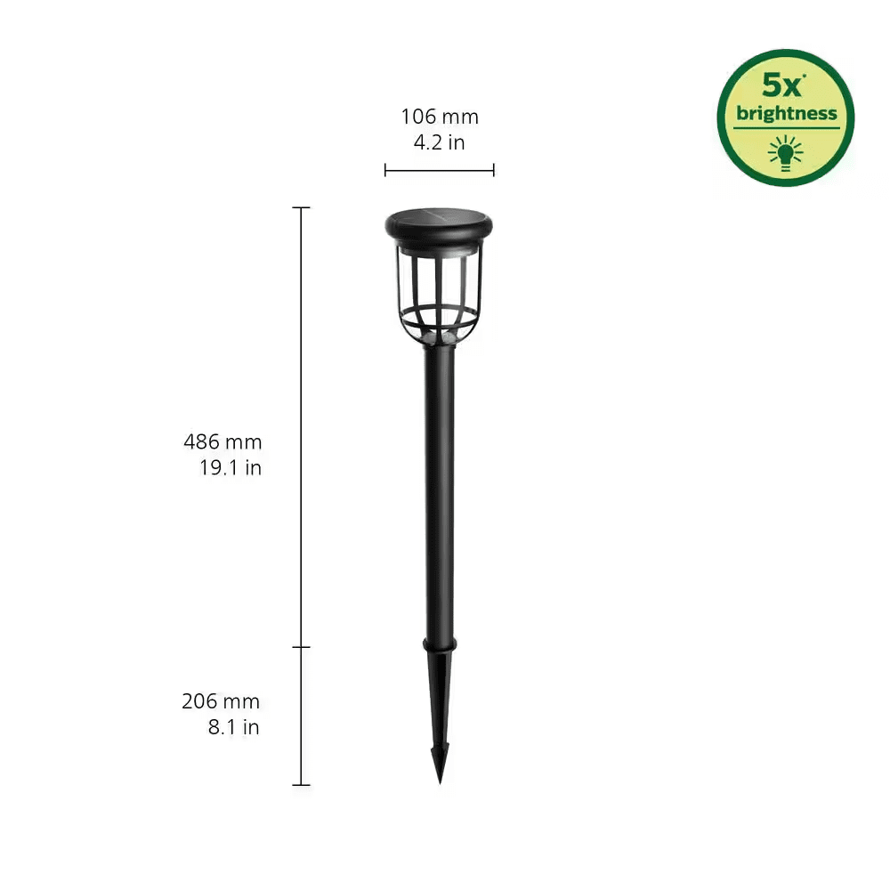 Capri Outdoor Solar Integrated LED Path Light Black High Brightness Weather Resistant Path Light (1-Pack) - Image 4