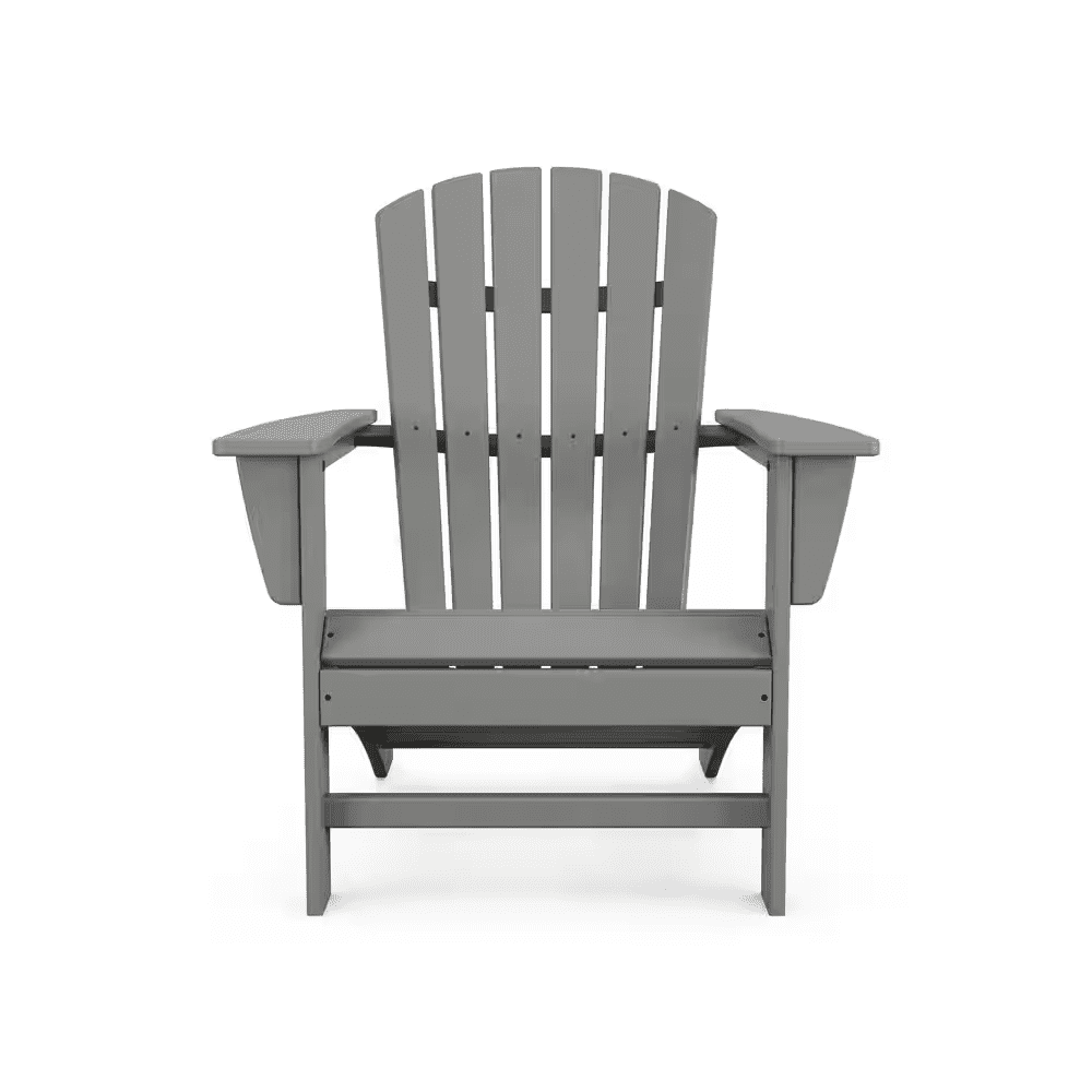 Grant Park Traditional Curveback Slate Grey Plastic Patio Adirondack Chair Outdoor (Set of 1) - Image 5