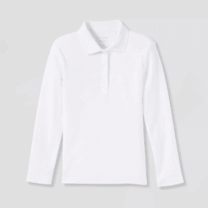 Girls' Long Sleeve Interlock Uniform Polo Shirt - Cat & Jack