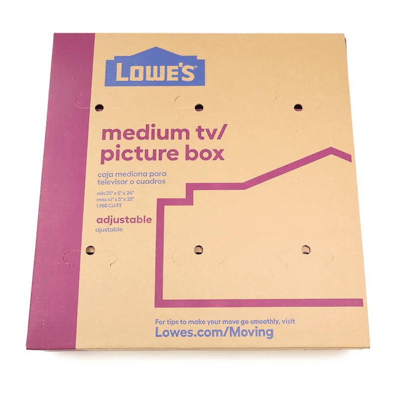 24-In W X 24-In H X 5-In D Medium Cardboard Television Moving Box with Handle Holes - Image 4