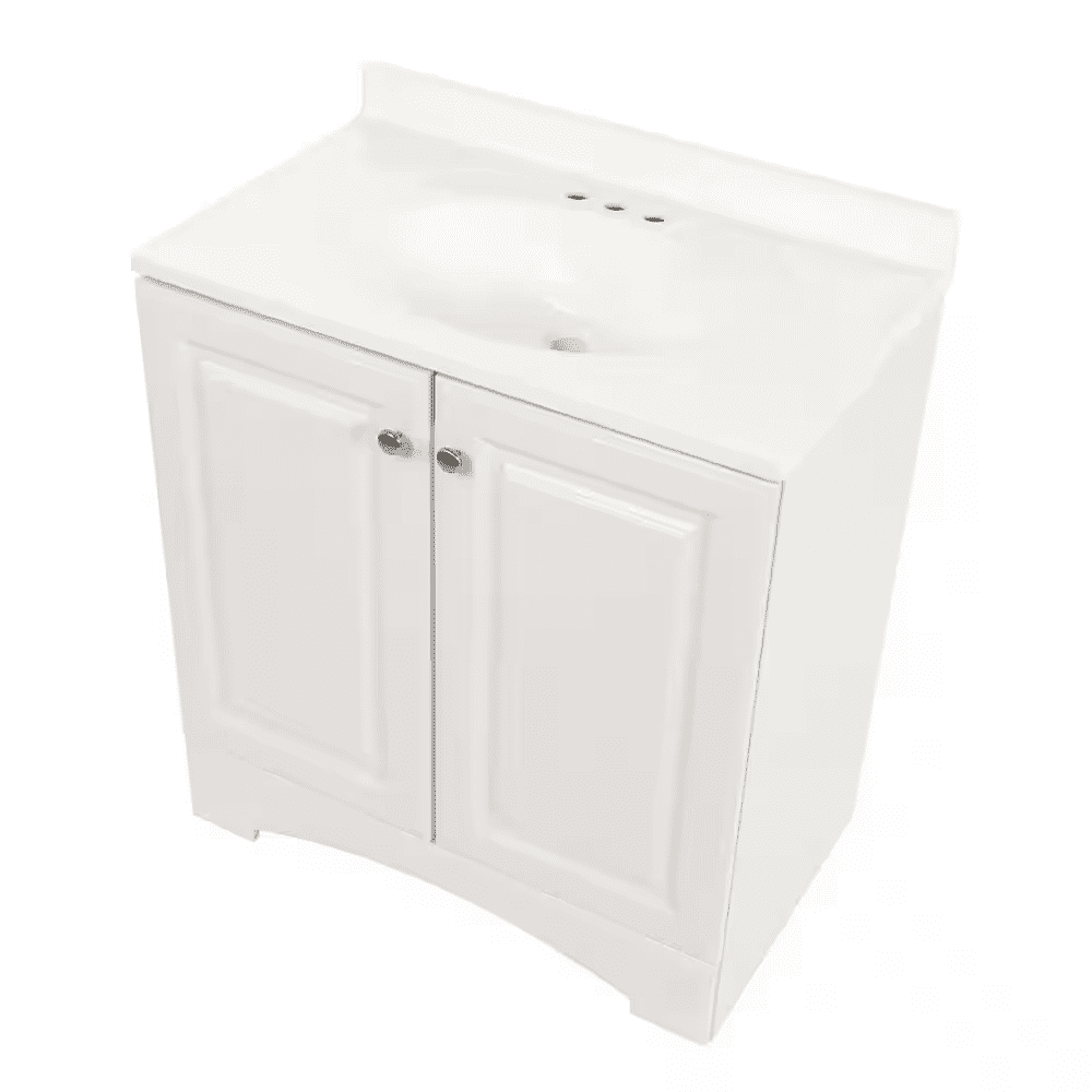 31 In. Single Sink White Bath Vanity with White Cultured Marble Top (Assembled) - Image 11