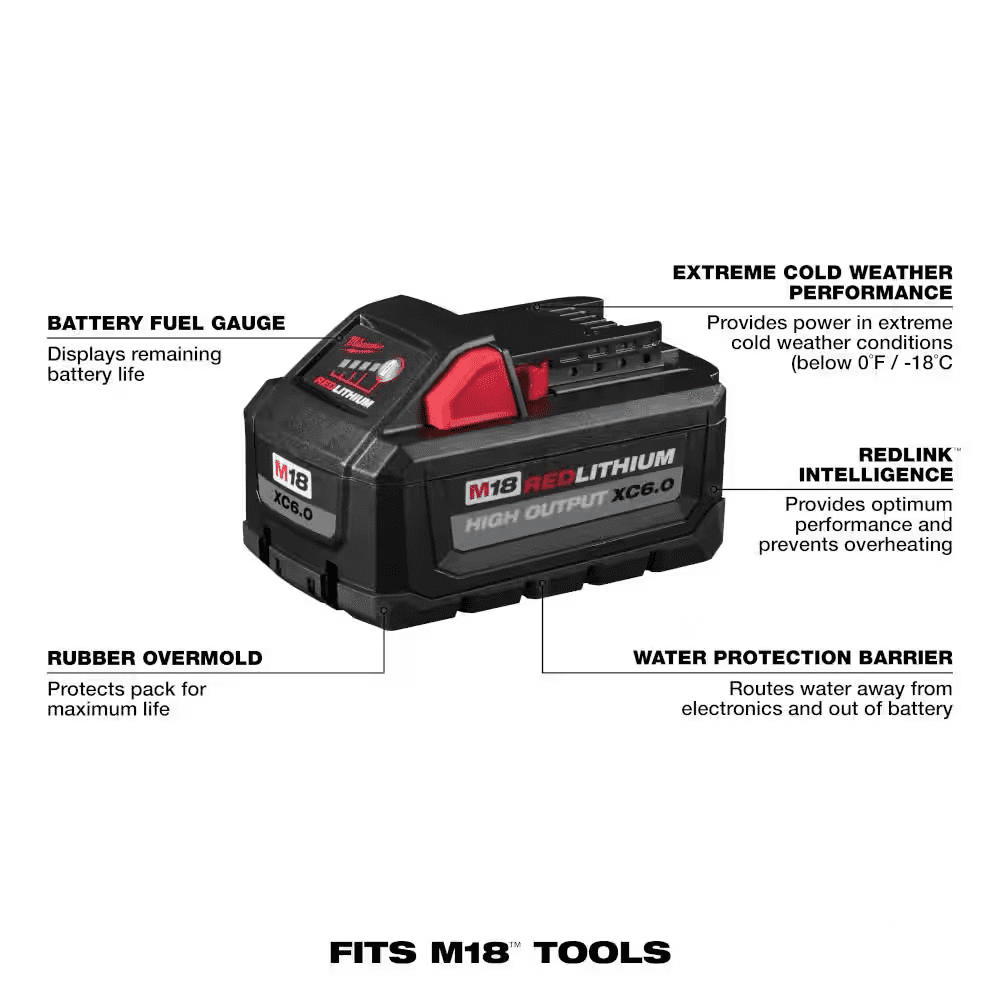 M18 FUEL Gen-2 18V Lithium-Ion Brushless Cordless Mid Torque 1/2 In. Impact Wrench with (2) 6.0Ah Batteries and Charger - Image 8