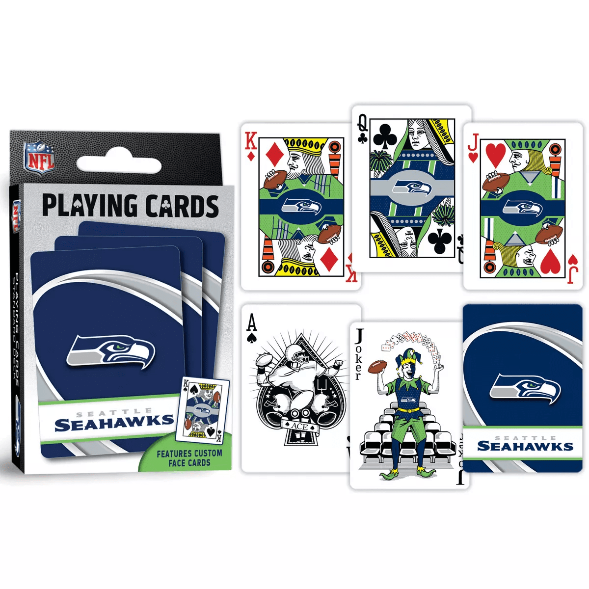 Masterpieces Officially Licensed NFL Seattle Seahawks Playing Cards - 54 Card Deck for Adults - Image 4