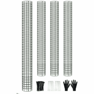 48 In. Stackable and Expandable Metal Tree Trunk Protector, Mesh Tree Guards Tree Protectors W/ Zip Ties, Stakes, 4-Pack