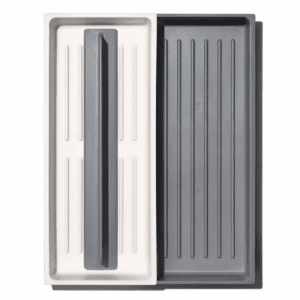 OXO Long Handled Tool Organizer: Utensil & Kitchen Drawer Storage, White/Gray, Hand Wash, TPE & Polypropylene Material