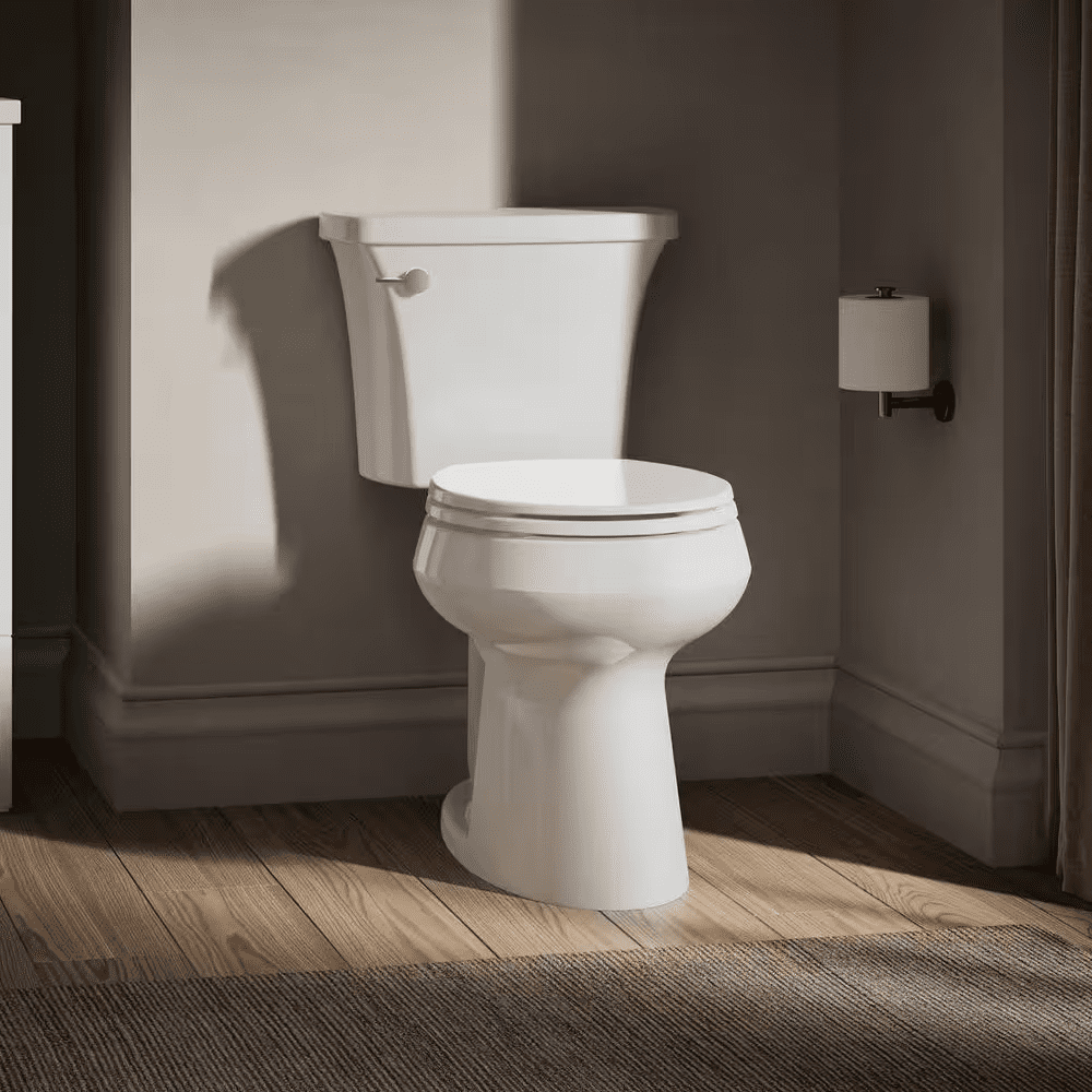 Highline Arc 12 In. Rough in 2-Piece 1.28 GFP Single Flush round Chair Height Toilet in White with Soft Close Seat - Image 2
