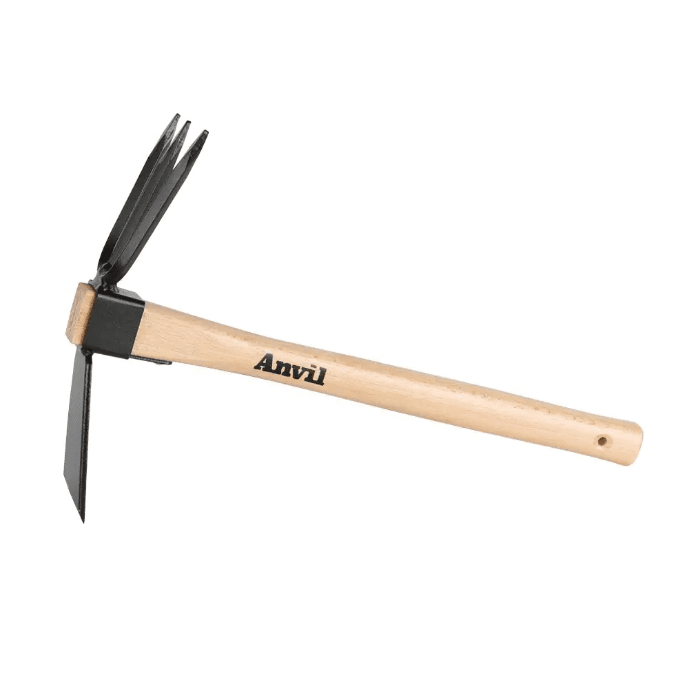 14-2/5 In. Wood Handle Digging Hoe/Cultivator Combo - Image 2