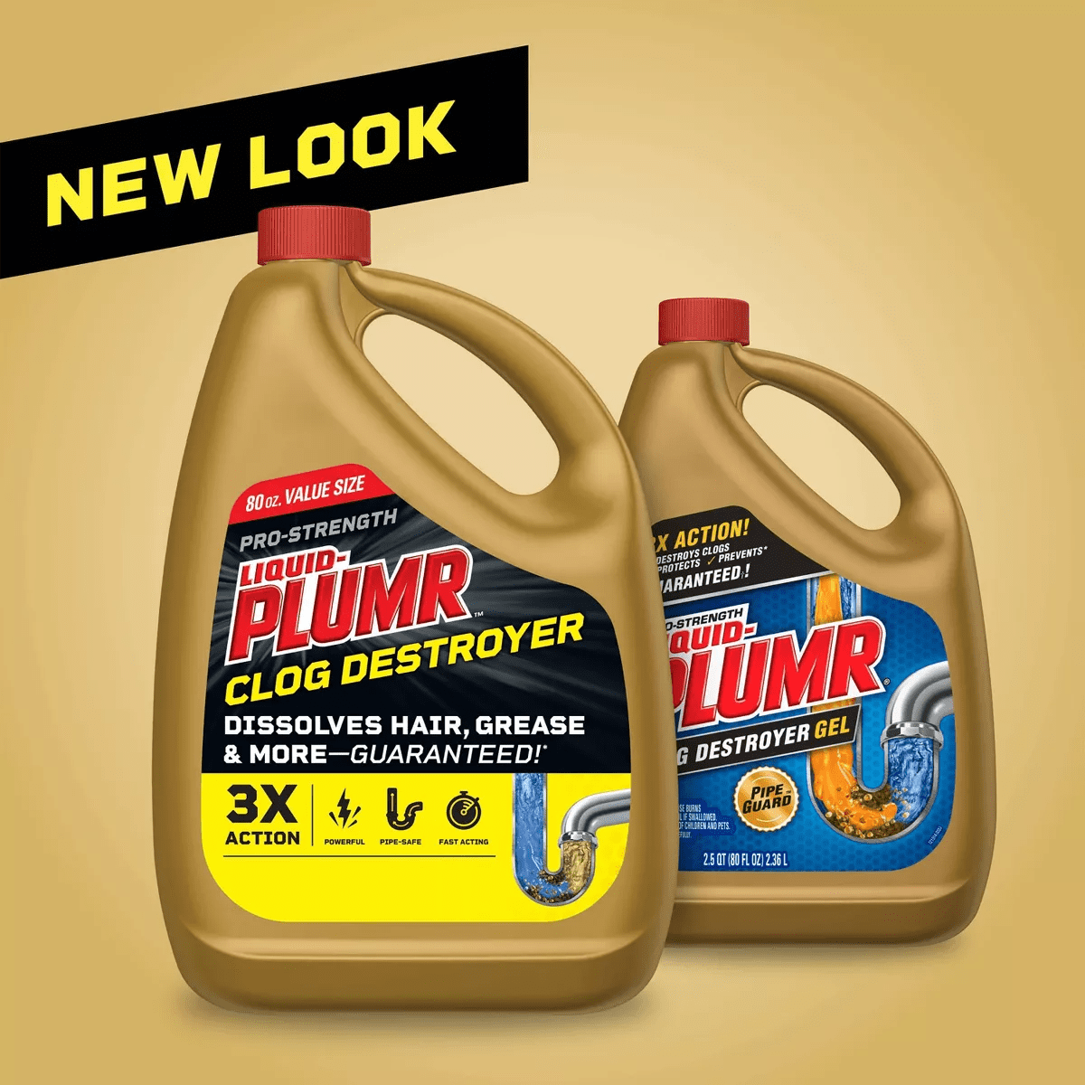 Liquid-Plumr Pro-Strength Full Clog Destroyer plus Pipeguard - 80 Fl Oz - Image 3