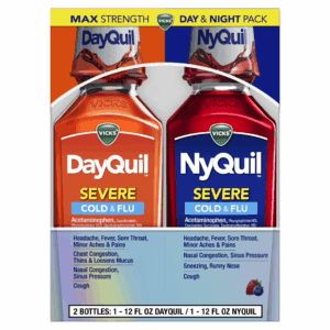 Dayquil and Nyquil Severe Cold and Flu Liquid, Cold and Flu Medicine for Adults, 2X12 Fl Oz