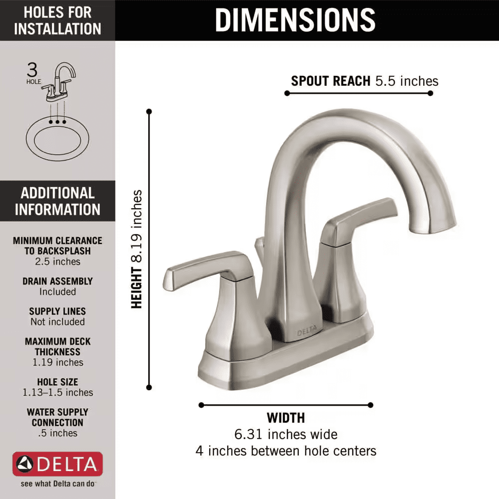 Portwood 4 In. Centerset 2-Handle Bathroom Faucet in Spotshield Brushed Nickel - Image 6