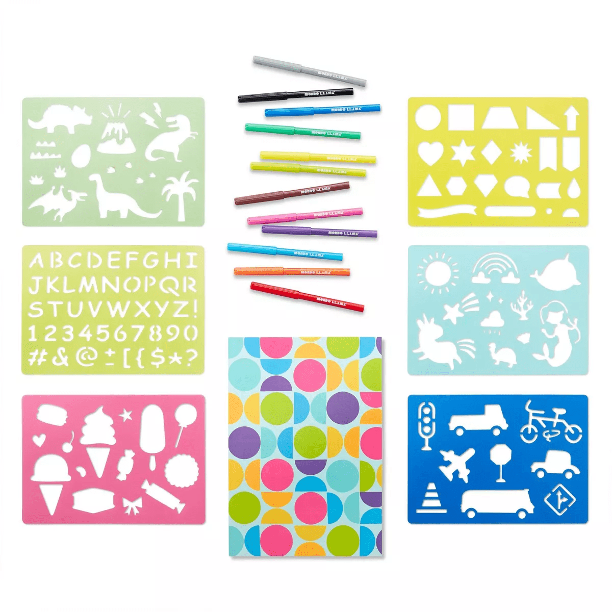 20Pc Super Sketches Stencil Set - Mondo Llama™ - Image 2