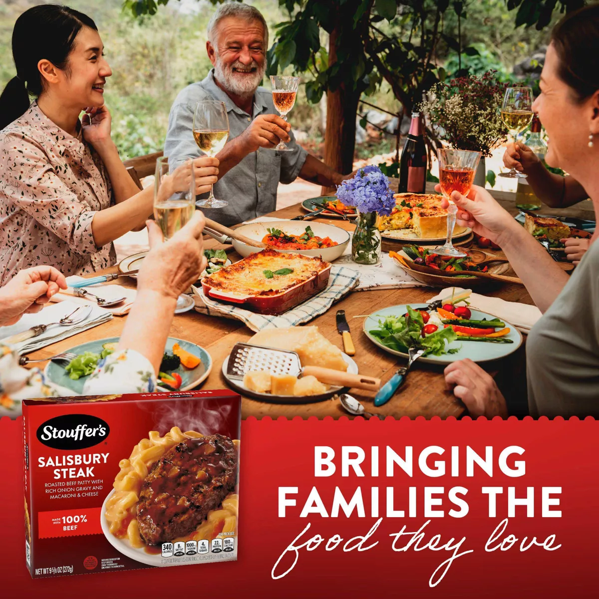 Stouffer'S Salisbury Steak with Mac and Cheese Frozen Meal - 9.625Oz - Image 4