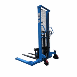 Heavy Duty Grade H10J Adjustable Base Leg Straddle Pallet Truck Stacker 2200 Lbs. 63 In. Lifting Height Adjustable Forks