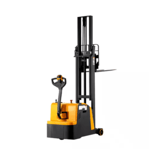 1200 Lbs. Counterbalanced Electric Stacker Powered Forklift Truck 118 In. Lifting with Adjustable Forged Forks