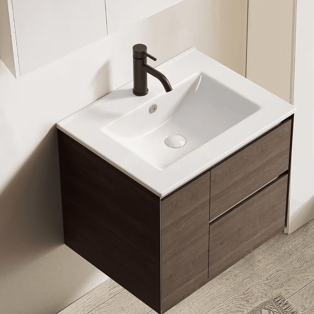 24.02 In. Drop-In Rectangular Ceramic Bathroom Sink Top in White - Image 6