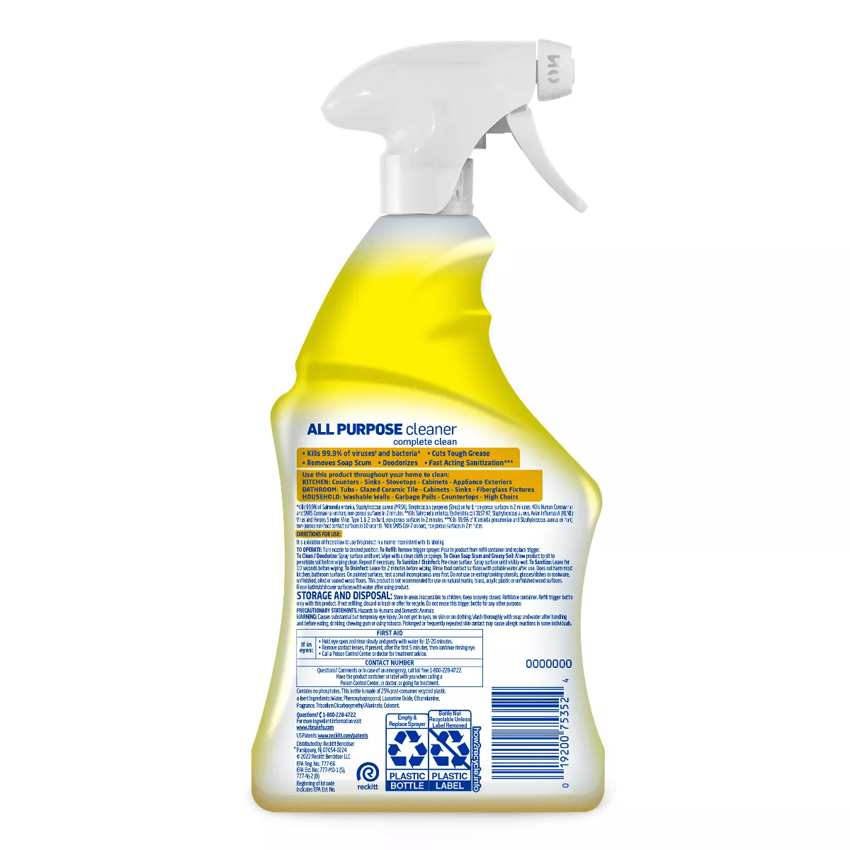 Lysol Lemon Breeze Scented All Purpose Cleaner & Disinfectant Spray - 32 Fl Oz - Image 2