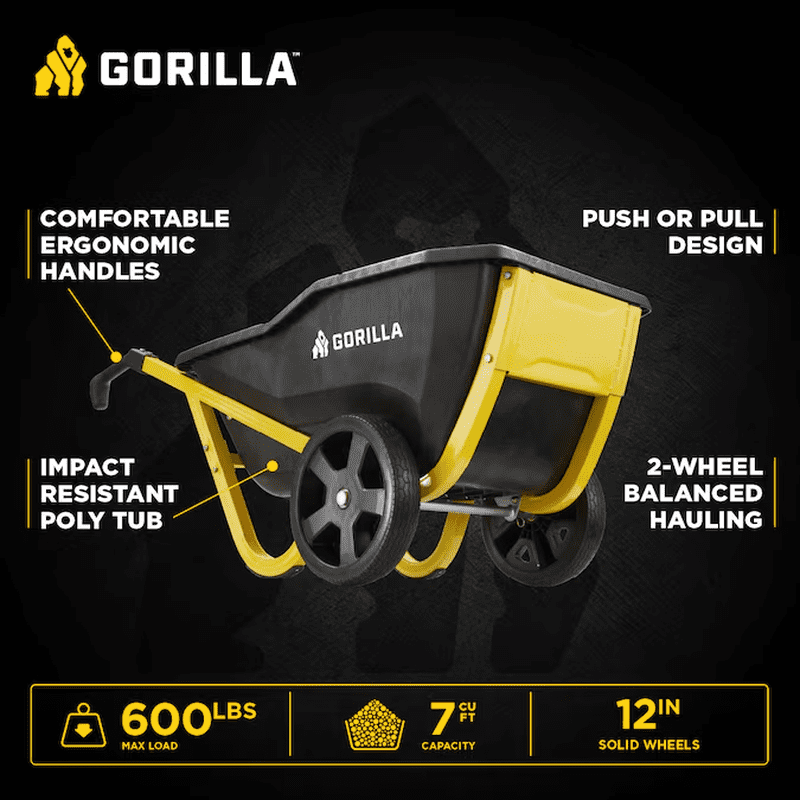 Evolution Yard Cart 7-Cu Ft Poly Yard Cart - Image 2