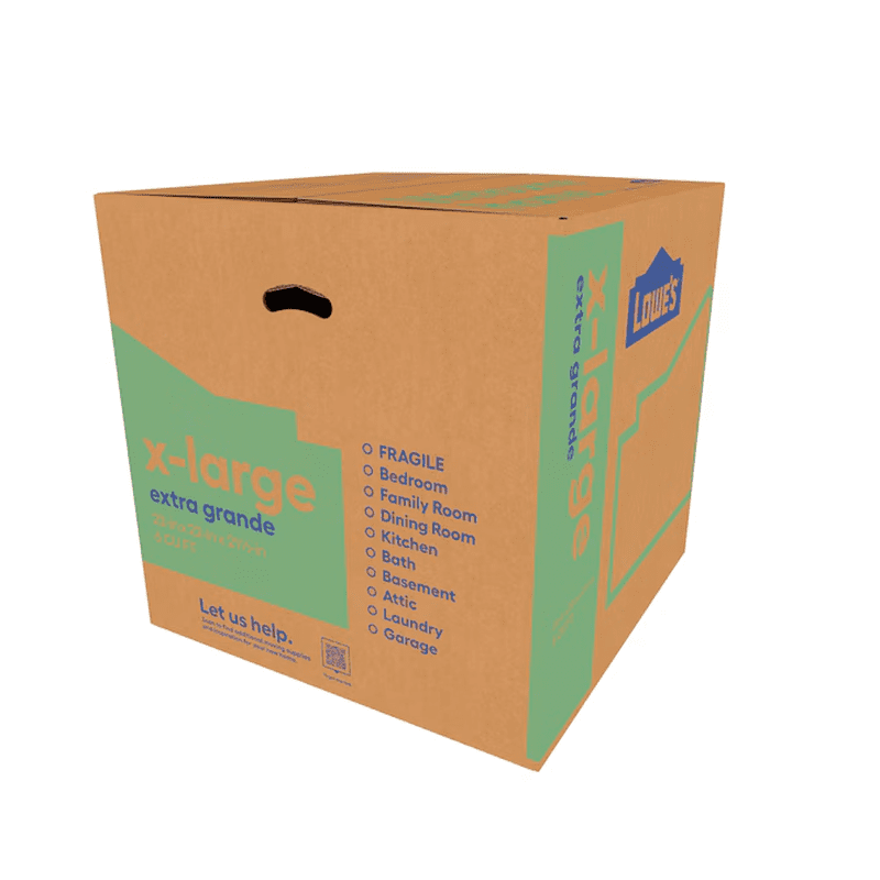 22-In W X 21.5-In H X 22-In D Classic X-Large Cardboard Moving Box with Handle Holes