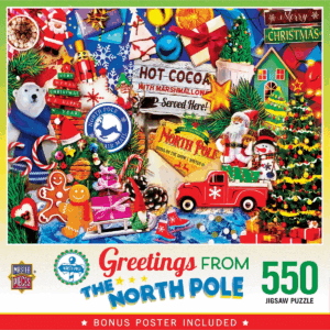 Masterpieces 550 Piece Puzzle - Greetings from the North Pole - 18"X24"