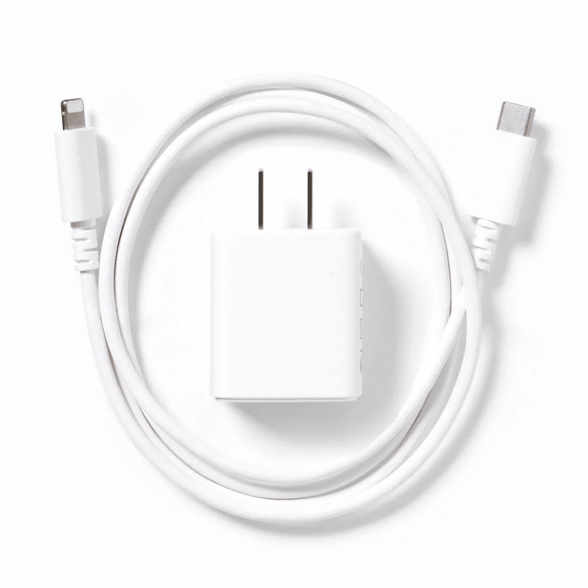 Single Port 20W USB-C Home Charger with 3' Lightning to USB-C Cable - Dealworthy™ White - Image 2