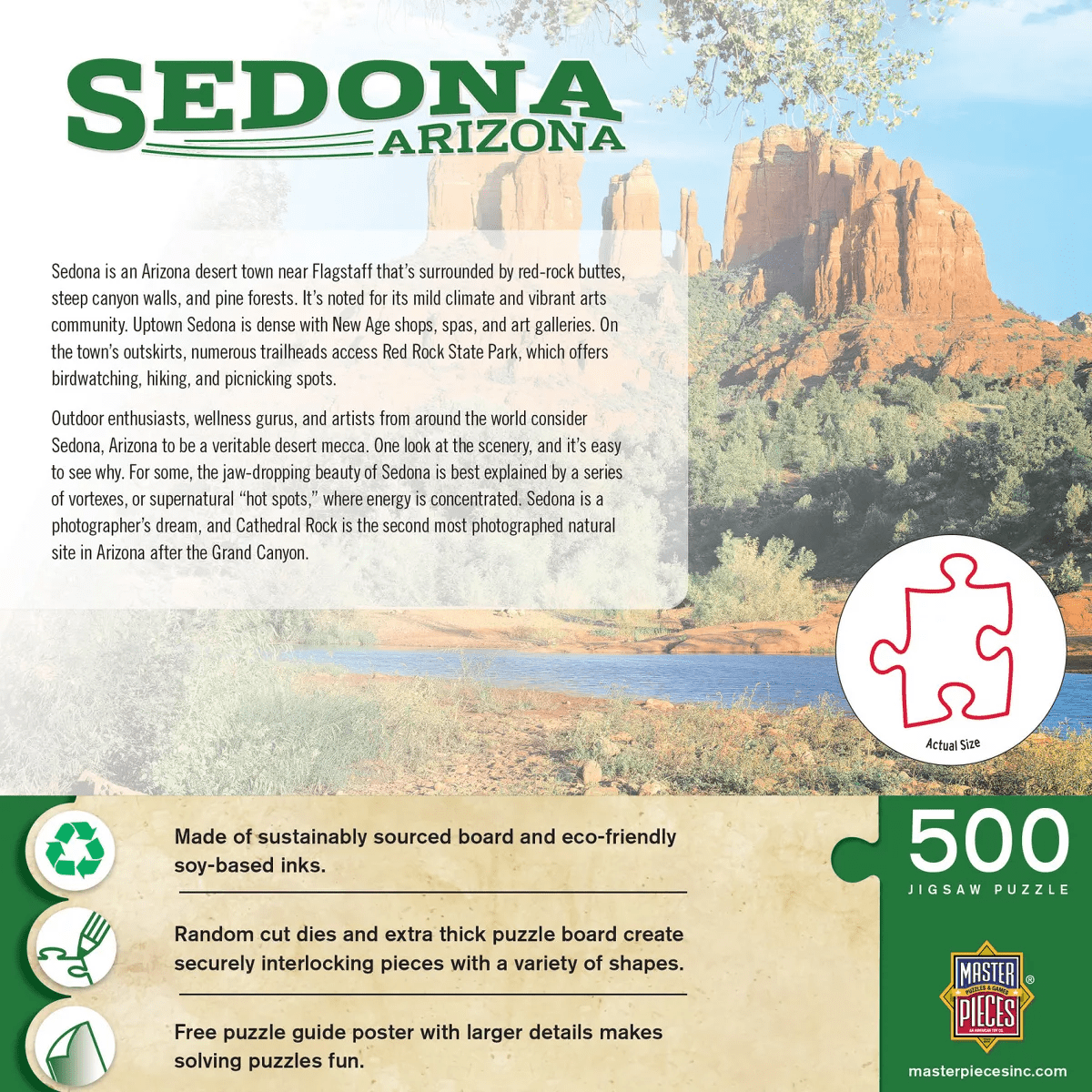 Masterpieces Sedona Arizona 500 Piece Jigsaw Puzzle for Adults - Red Rock Landscape Art - Image 4