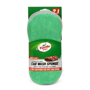 Turtle Wax 2-In-1 Microfiber Wash/Scrub Sponge: Automotive Cleaning Tool for Cars, Trucks, Motorcycles & Boats