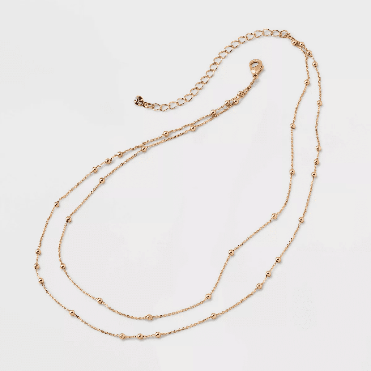Gold 2 Row Satellite Chain Necklace - a New Day™ Gold: Nickel-Free Multi-Strand with Lobster Claw Clasp - Image 3