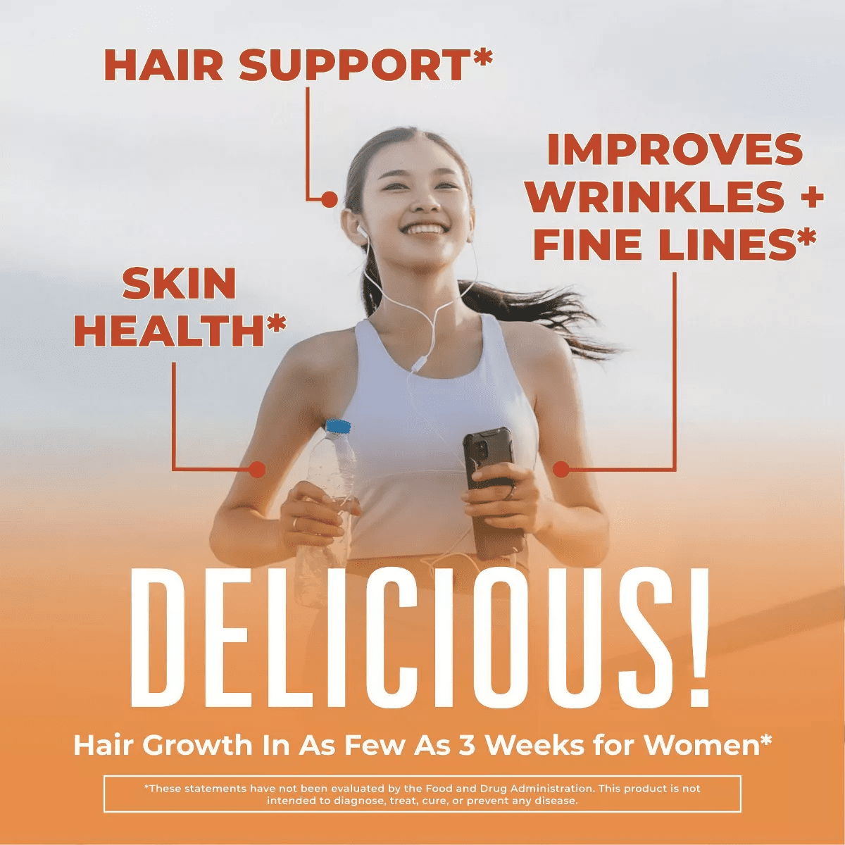 Maryruth'S Liquid Morning Vegan Multivitamin + Hair Growth - Peach Mango - 15.2Oz - Image 3