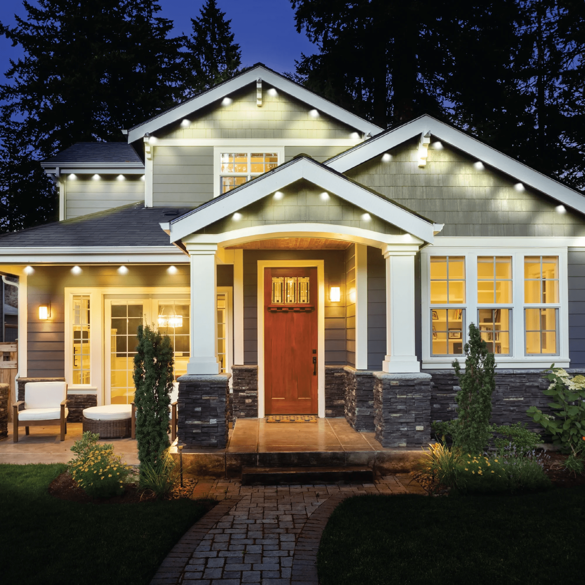 Outdoor LED Smart Lights, RGBIC+ Multiwhite Permanent Outdoor Lights W/ Voice Control, for Christmas, Halloween, Party, Gameday and More, 50Ft - Image 2