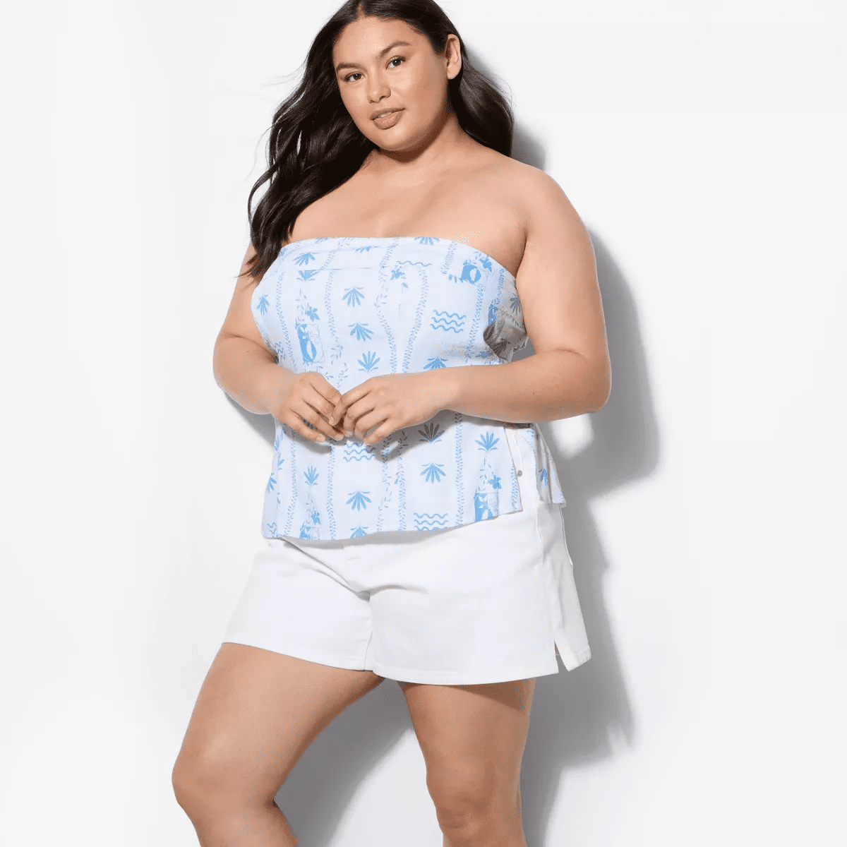 Women'S Foldover Linen Blend Tube Top - Image 5