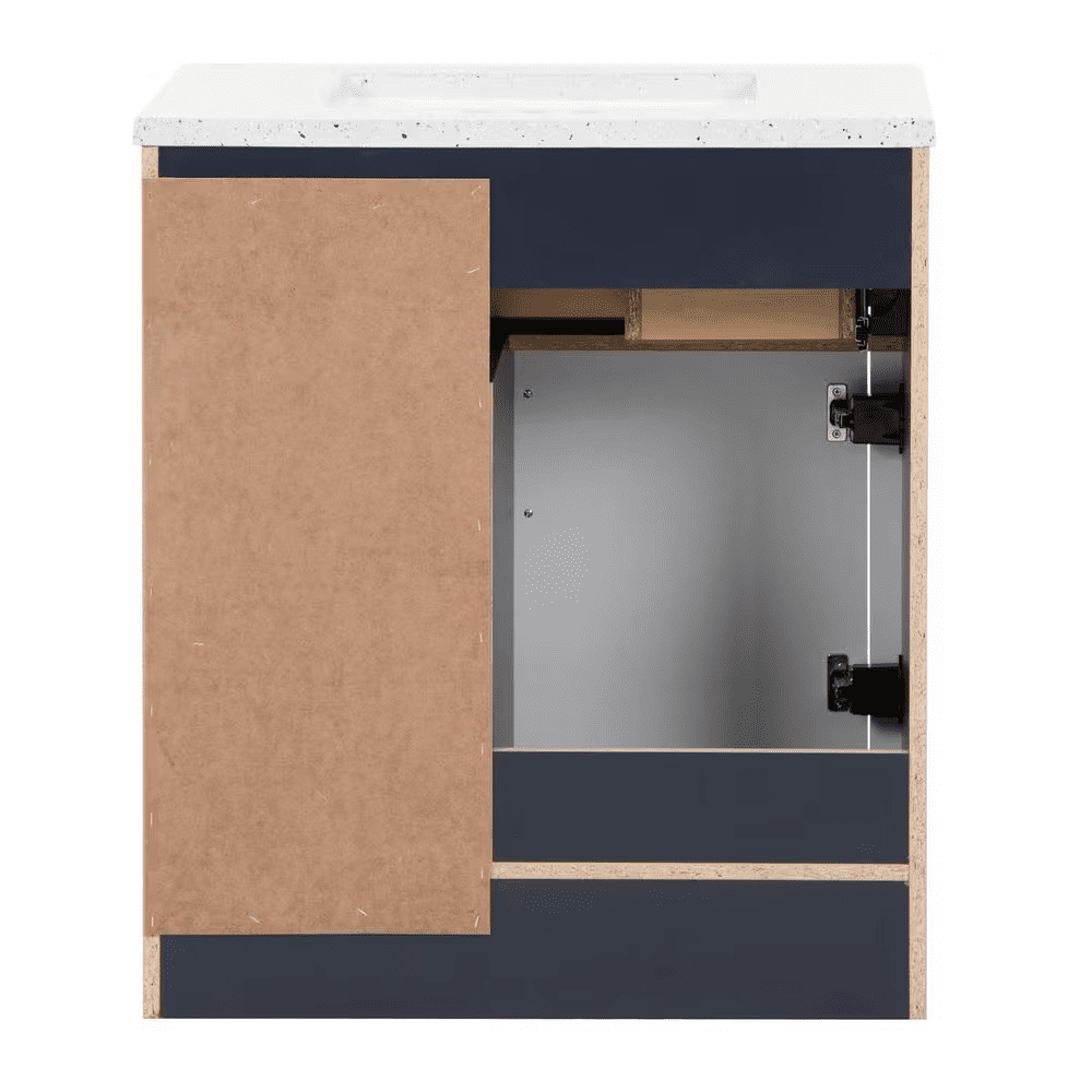 Clady 31 In. Single Sink Deep Blue Bath Vanity with Silver Ash Cultured Marble Top (Assembled) - Image 12