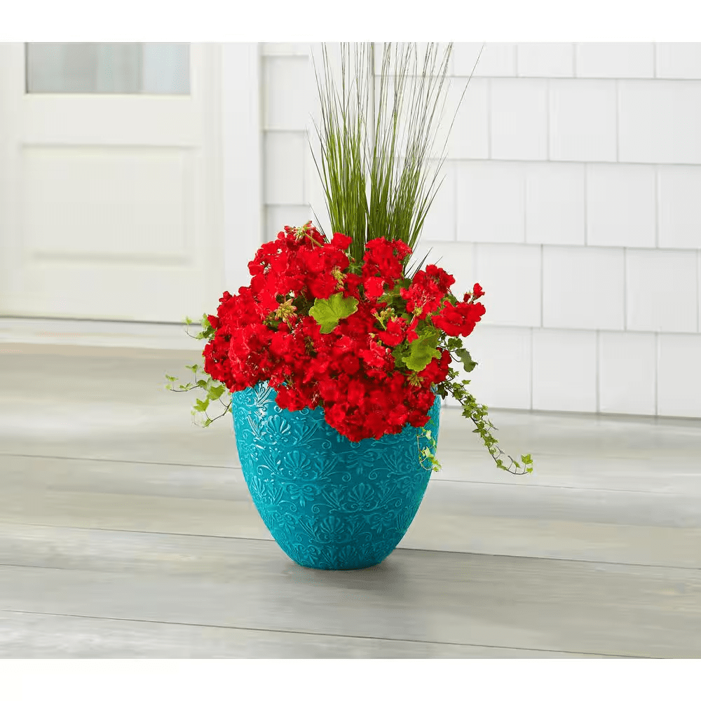 15.1 In. Aurelia Large Blue Pantina Decorative High-Density Resin Planter (15.1 In. D X 14.2 In. H) - Image 2