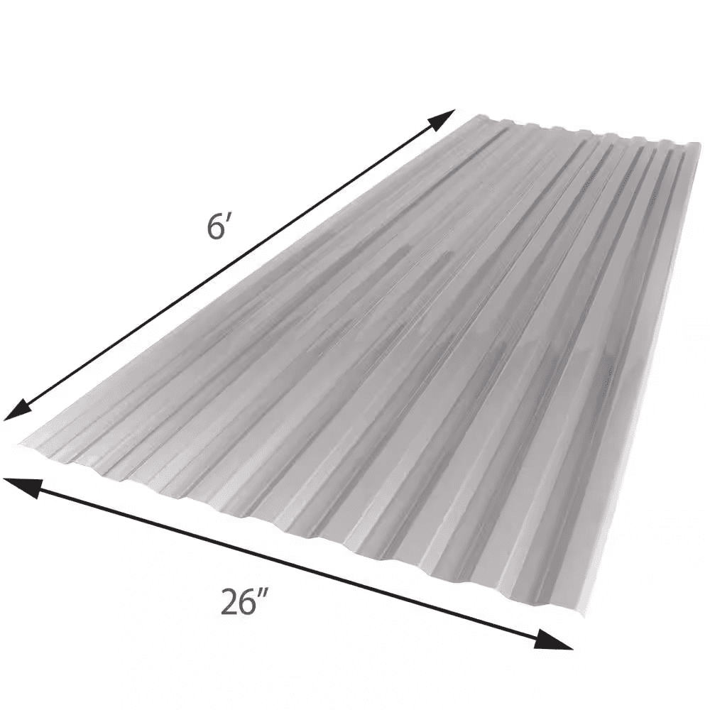 26 In. X 6 Ft. Corrugated Polycarbonate Roof Panel in Solar Control Silver - Image 3