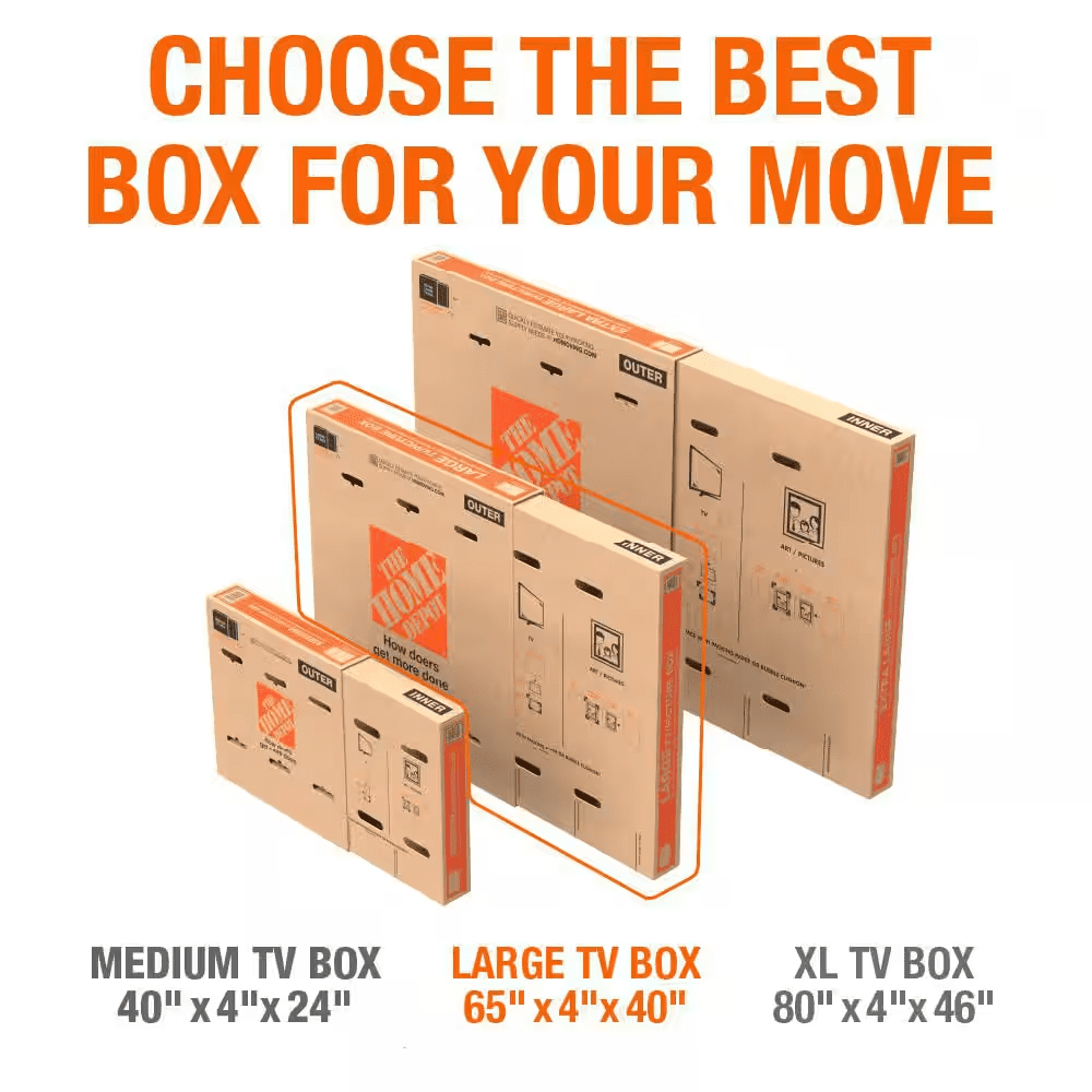 37.5 In. L X 6 In. W X 41 In. D Heavy Duty TV and Picture Moving Shipping and Packing Box - Image 7