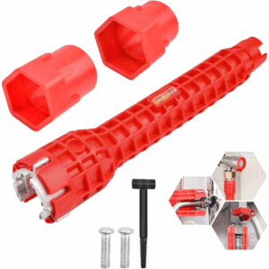 Faucet and Sink Installer, 8-In-1 Kitchen Faucet Wrench Tool Sink Wrench (Red)