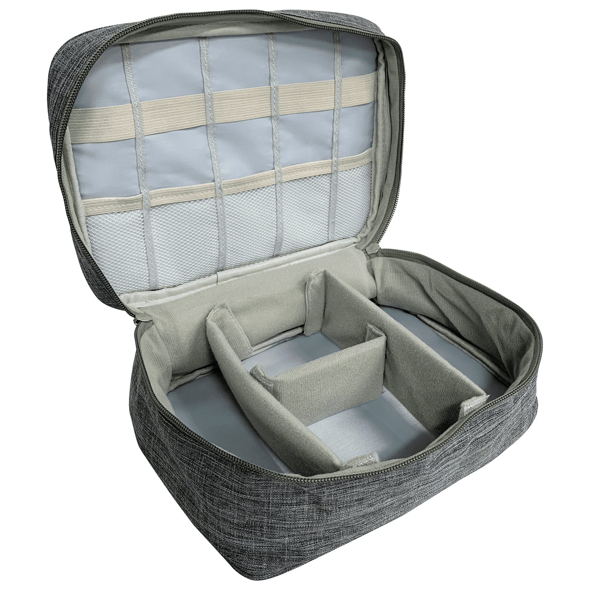 Soft Shell Electronic Carrying Case with Mesh Pockets, for Usbs, Gray - Image 5