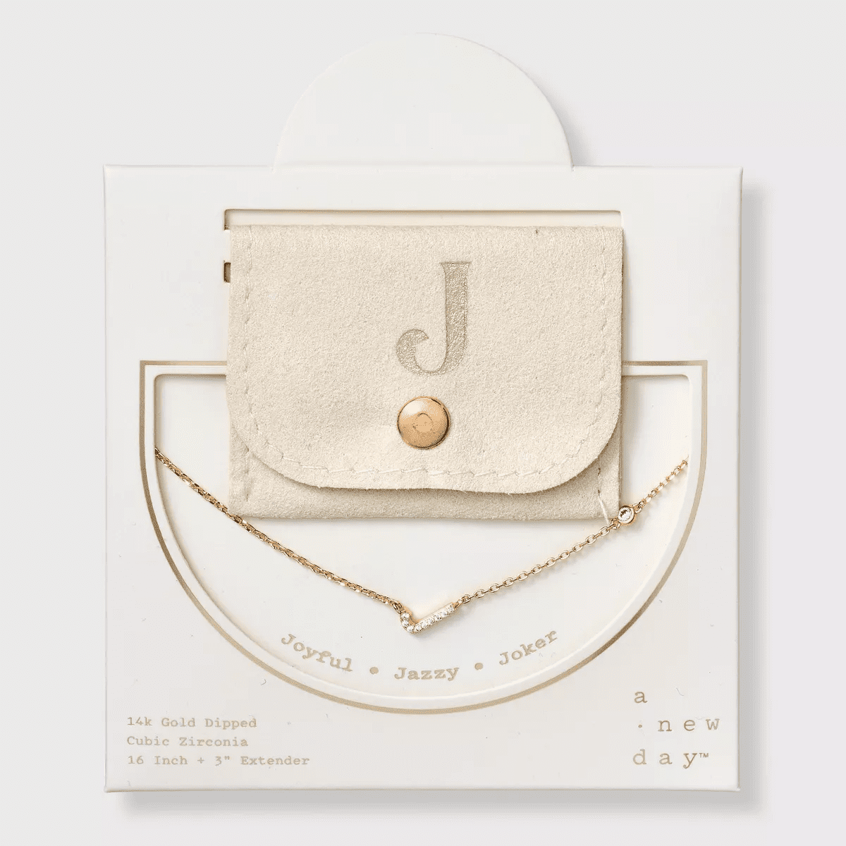 14K Gold Dipped Cubic Zirconia Initial Necklace - a New Day - Image 12