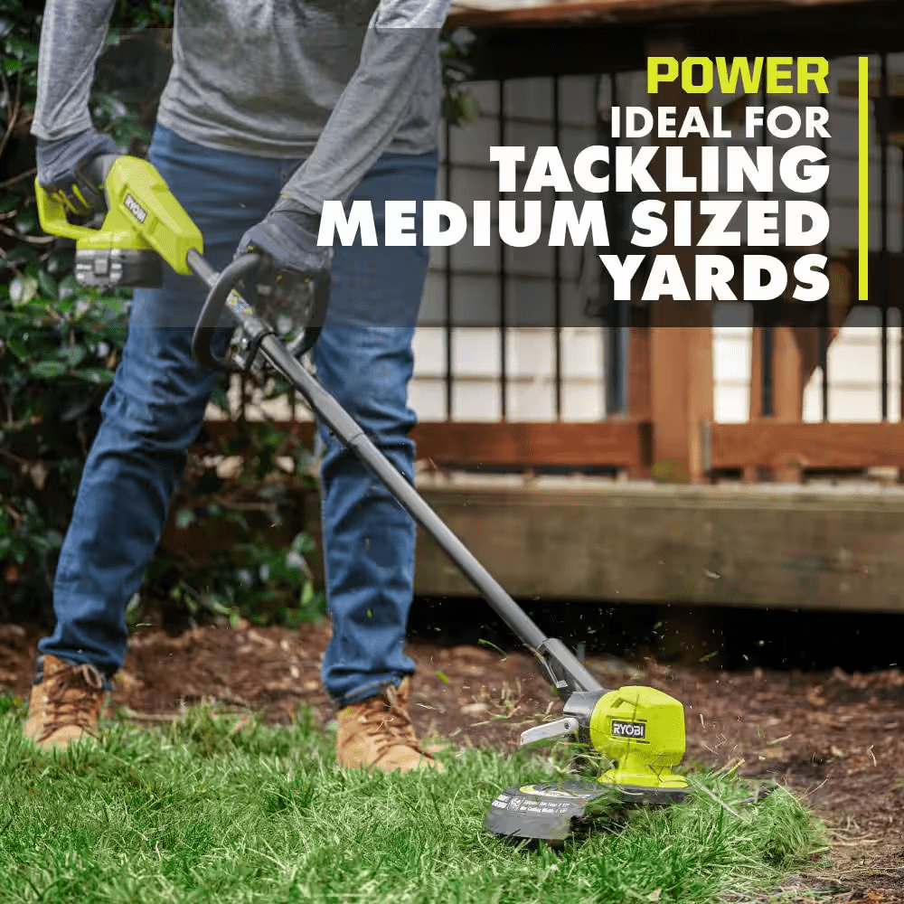 ONE+ 18V Cordless Battery String Trimmer/Edger and Jet Fan Blower Combo Kit (2-Tools) with 4.0 Ah Battery and Charger - Image 5