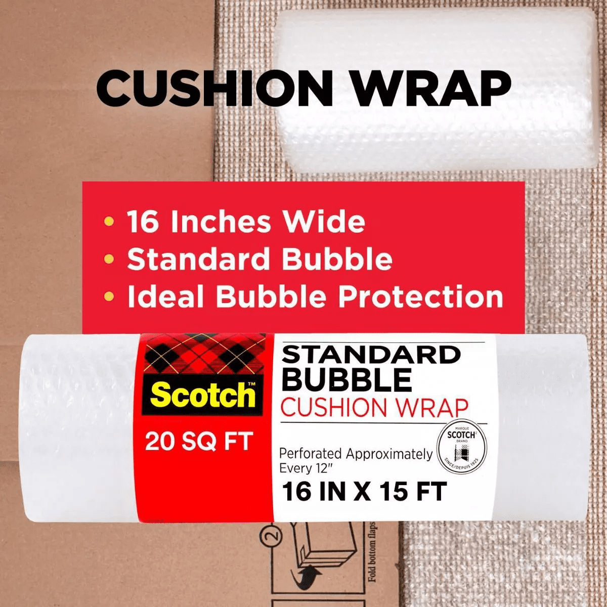 Scotch 20 Sq Ft 16" X 15' Cushion Wrap Perforated Clear - Image 2