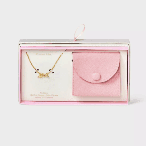 14K Gold Dipped Cubic Zirconia "Mrs" Pendant Necklace - Gold