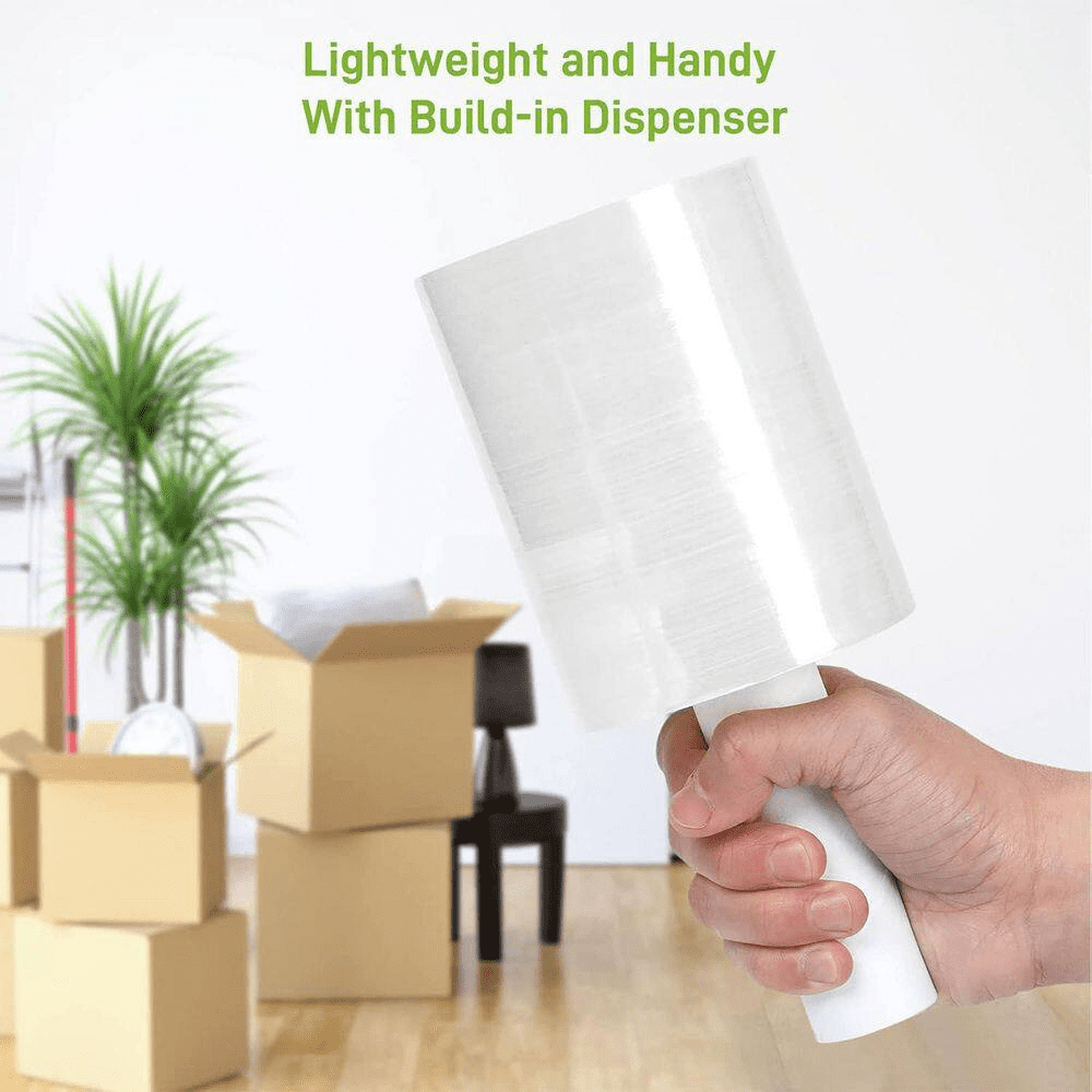 Stretch Wrap 5 X 1000 Ft. Roll with Handle 80 Gauge Extra Thick Durable Self-Adhering Plastic Wrap Clear 2-Pack - Image 5