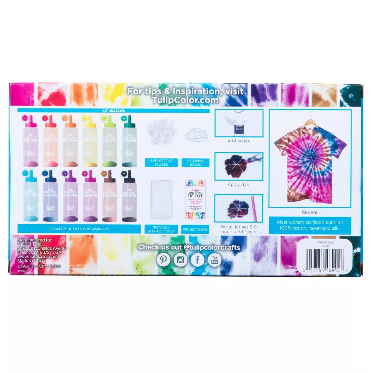 One Step Color Craze 12 Color Tie Dye Kit - Tulip Color: DIY Art Kit for Adults, Summer & Birthday Craft Activity - Image 4