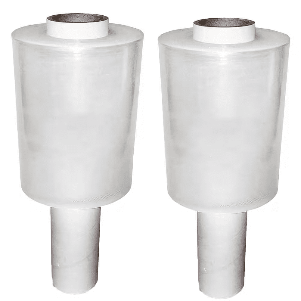 Stretch Wrap 5 X 1000 Ft. Roll with Handle 80 Gauge Extra Thick Durable Self-Adhering Plastic Wrap Clear 2-Pack