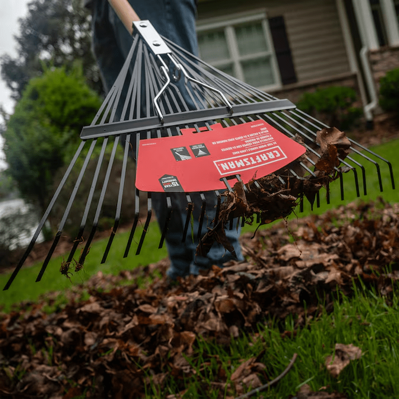 24-In Steel Leaf Rake with Wood Handle - Image 4