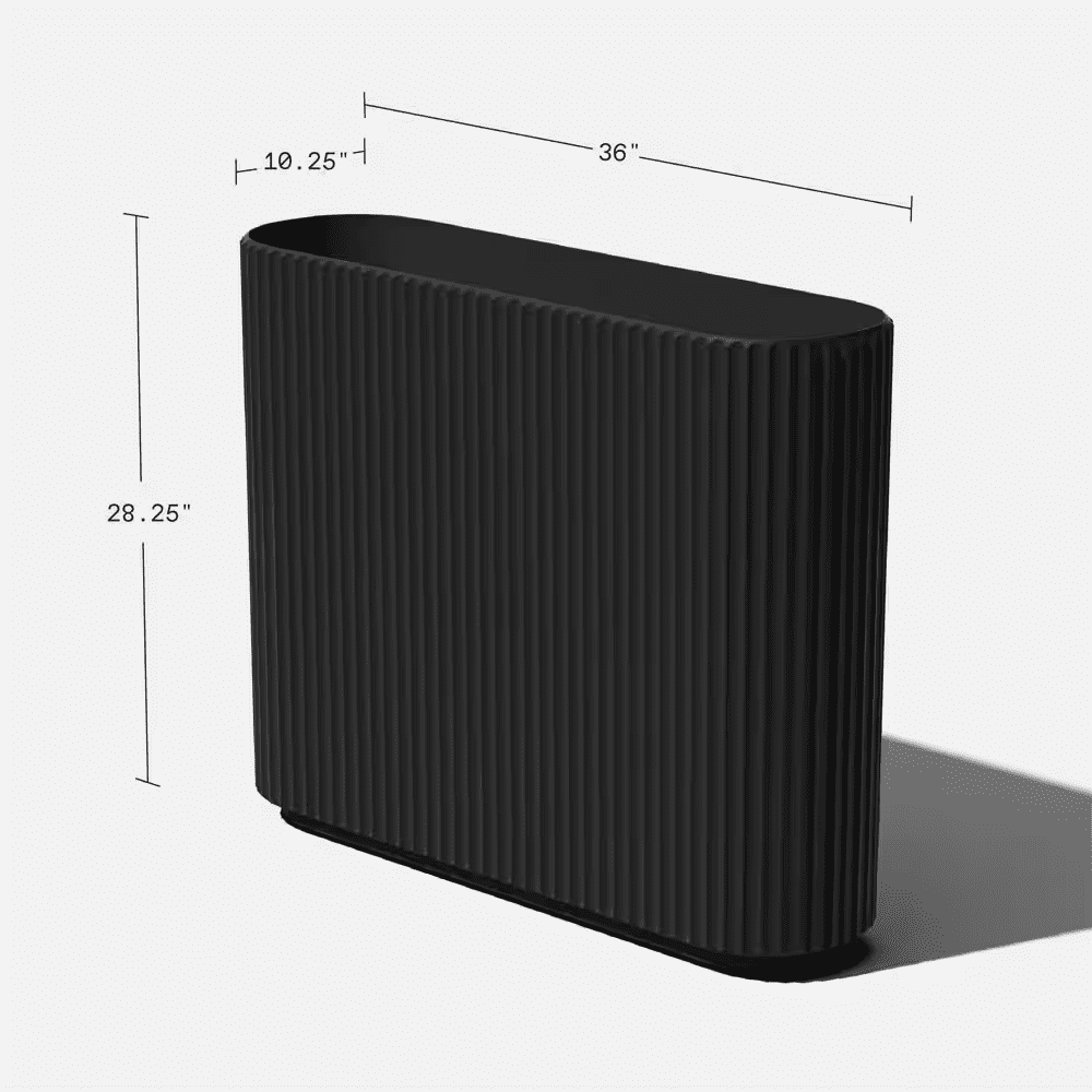 Demi Span Extra Large Black Plastic-Stone Rectangular Planter with Drainage Holes (10.25 In. L X 36 In. W X 28.25 In. H) - Image 4