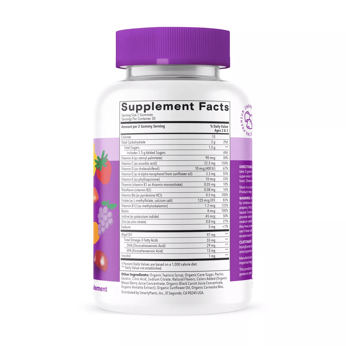 Smartypants Toddler plus Multivitamin & Omegas Gummies with Vitamins C, D3, B12 & Zinc - 60Ct - Image 2