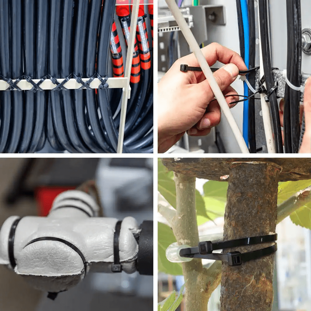 8In Standard 50Lb Tensile Strength UL 21S Rated Cable Zip Ties 100 Pack UV (Black) - Image 6