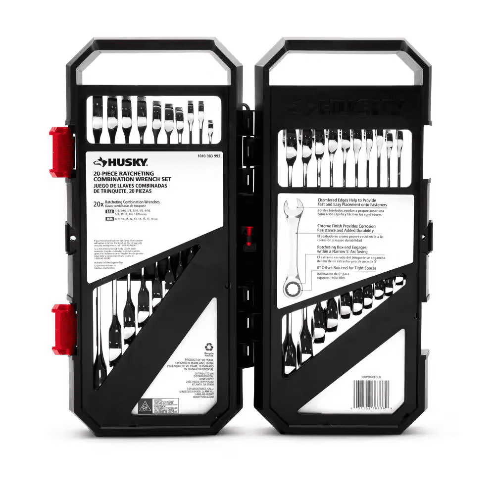 72-Tooth Ratcheting SAE/MM Combination Wrench Set (20-Piece) - Image 8